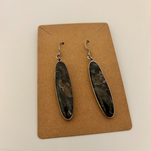 Charles Albert Silver and Stone Earrings - Picture 1 of 3